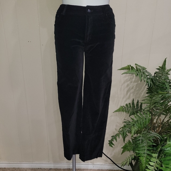 E39 by Eric Straight Leg Black Velvet Women’s Pant Sz 12 - Picture 6 of 11
